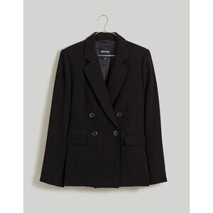 Madewell $188 Rosedale Blazer in Crepe Black Size 00 NM508